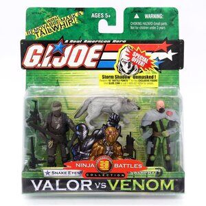 GI Joe Snake Eyes & Swamp Rat Valor vs Venom Ninja Battles Hasbro 2005 New